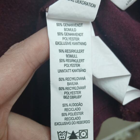 Patagonia Long Sleeve Regular Fit Responsibili-Tee Shirt Burgundy Size Large - Picture 6 of 6